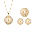 18K Gold Plated Bridal Jewelry Set for Wedding Engagement Anniversary Luxury Rings Earrings Necklaces Trendy