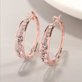 Gold Silver Color Hoop Drop Earrings for Women Female Statement Geometric Circle Crystal Hanging Dangle Earrings Fashion Jewelry