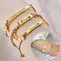 Design Sense Butterfly Heart Star Bracelet Stainless Steel Bracelet Custom Blank Curved Bracelet for Children