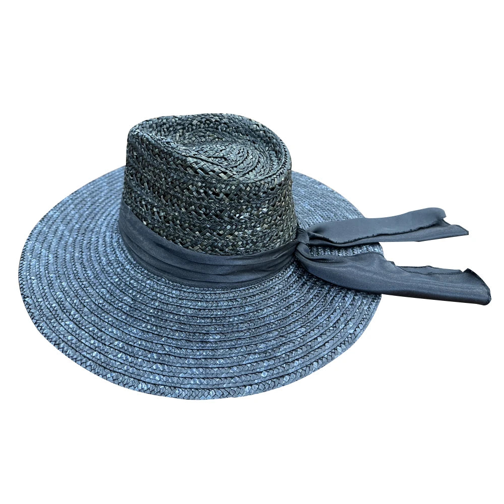 Customized Versatile Striped Fisherman Hat Sun Shading Raffia Woven Adjustable Unisex Outdoor Fishing Party Casual Use Adults
