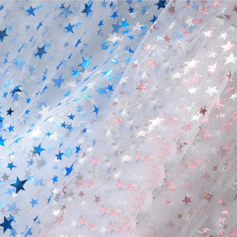 Henry Textiles Organza DIY Glitter Star Soft Mesh Tulle Sequin Dress Decoration Fabric for Garden Party Stage Wedding Decor