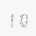Ailmay Fashion 925 Sterling Silver Minimalist Interwoven Cubic Zirconia Hoop Earrings for Women Wedding Engagement Jewelry Gifts