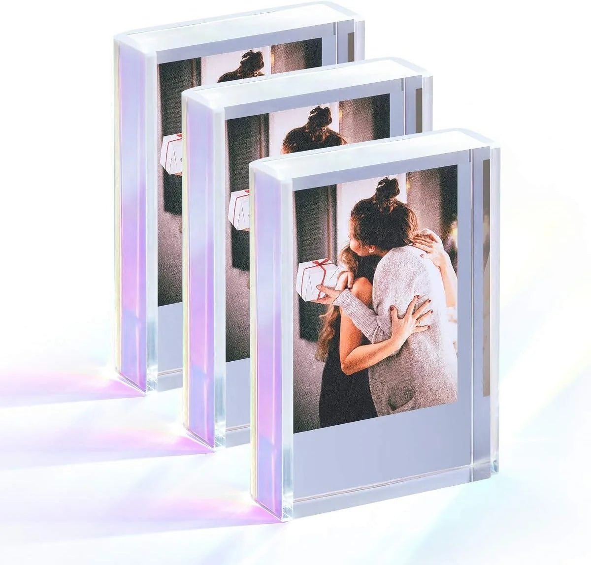 Acrylic Instax Mini for Photo Frame Clear for Desktop/Tabletop Fujifilm for Film 3 Pack Customizable Printing