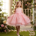 Elegant Style Flower Dresses for Girls of 10 Year Old Fluffy Summer Girls Birthday Party Dresses Red Kid Prom Wedding Dresses
