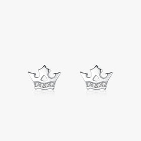 Ailmay Birthday Gift Top Quality Real 925 Sterling Silver Sweet Cute Crown Stud Earrings for Women Korea Style Fine Jewelry
