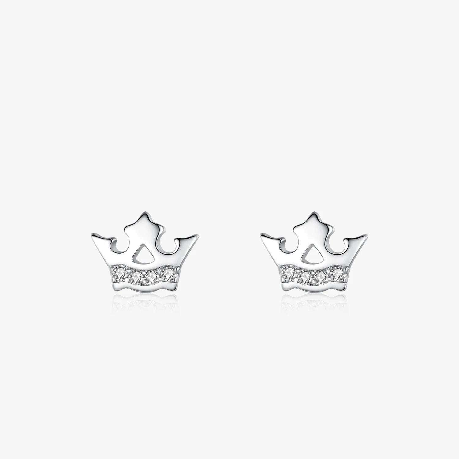 Ailmay Birthday Gift Top Quality Real 925 Sterling Silver Sweet Cute Crown Stud Earrings for Women Korea Style Fine Jewelry