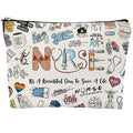 Customized Design Cotton Linen Nurse Makeup Bag Faux Burlap Emergency ICU Nurse Zipper Bag for Graduation Gift