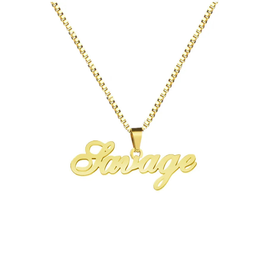 Qiuhan OEM/ODM Custom Nameplate 925 Sterling Silver Personalized Necklace Earrings Jewelry Set