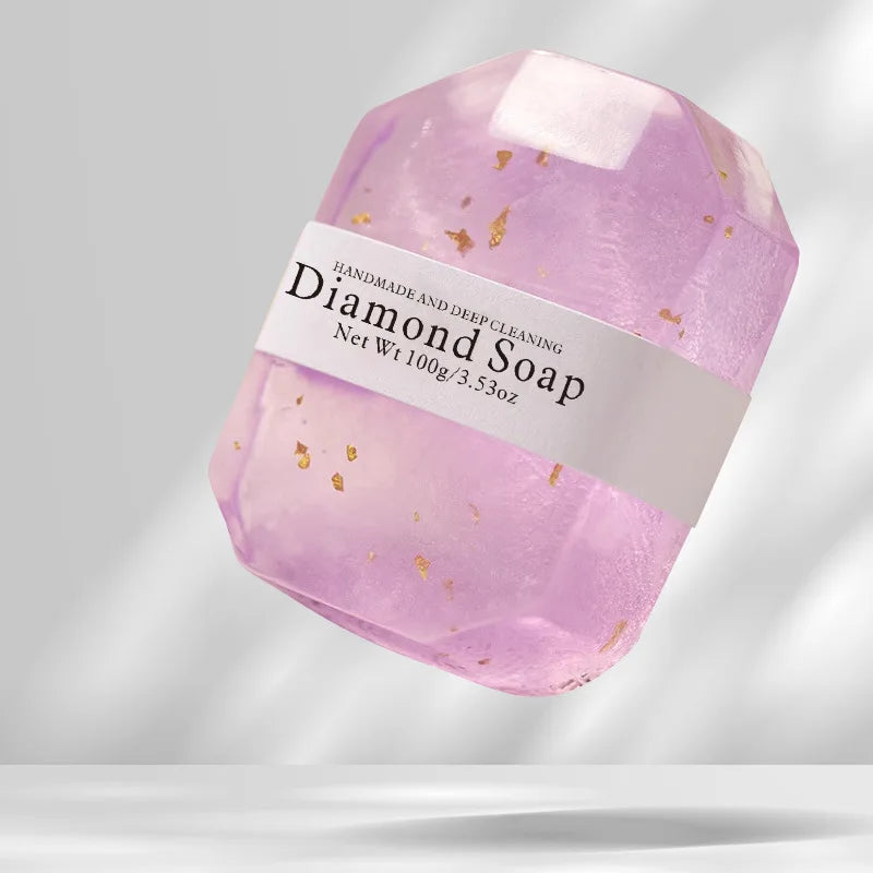 Private Label New Colorful Diamond Essential Oil Shape Gift Soap Handmade Body Soap Design Diamond Stone Soap