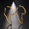 Women Stainless Steel African Map Earrings Jewelry PVD Gold Fashion African Earring MegaBDM
