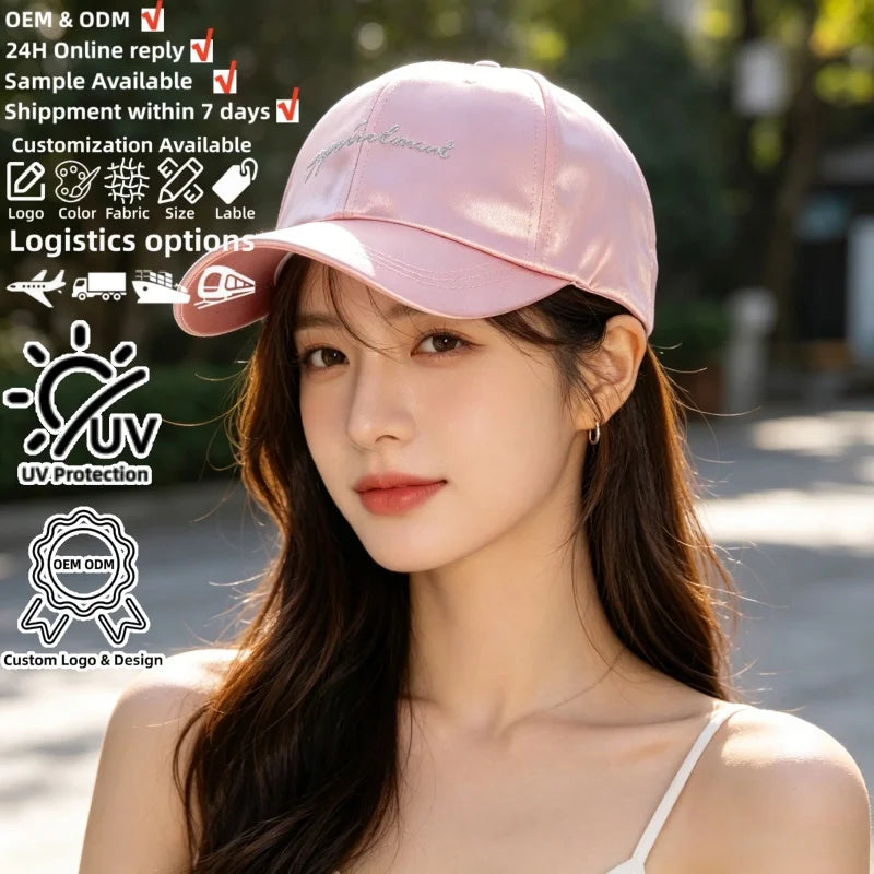 Wholesale OEM ODM UV Protection Custom Embroidery Logo Outdoor Sports Headwear for Women Baseball Cap