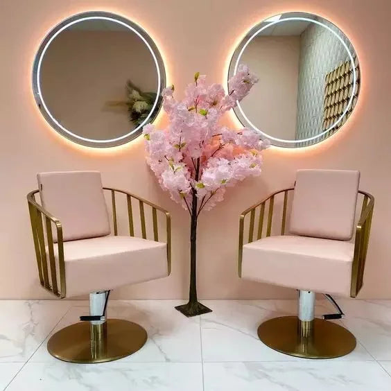 Beauty Hairdressing Salon Equipment Makeup Styling Chair with Stainless Steel Base