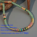 Y2K Colorful Natural Stone Beaded Necklace 18k Gold Plated Brass Choker Necklace Fashion