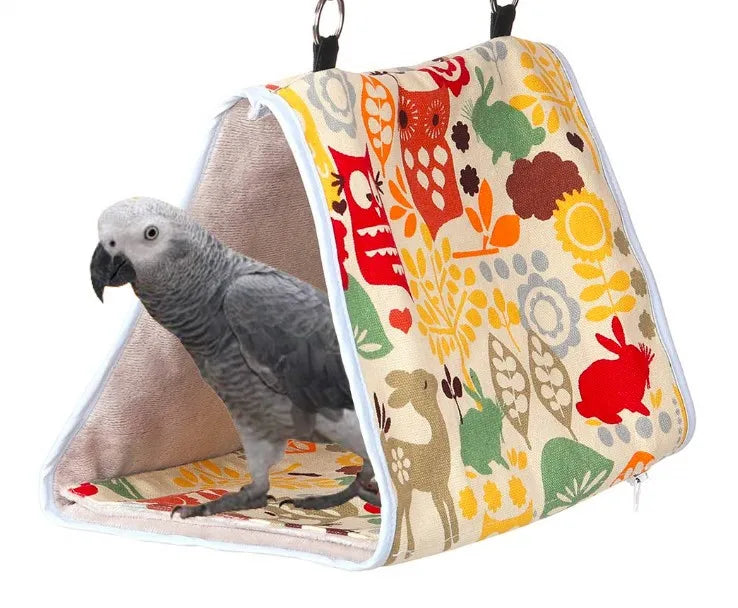 Bird Parrot Tent Canvas Pet Nest Sleeping Bag - House Floor or Hanging Hamster Cotton Hammock