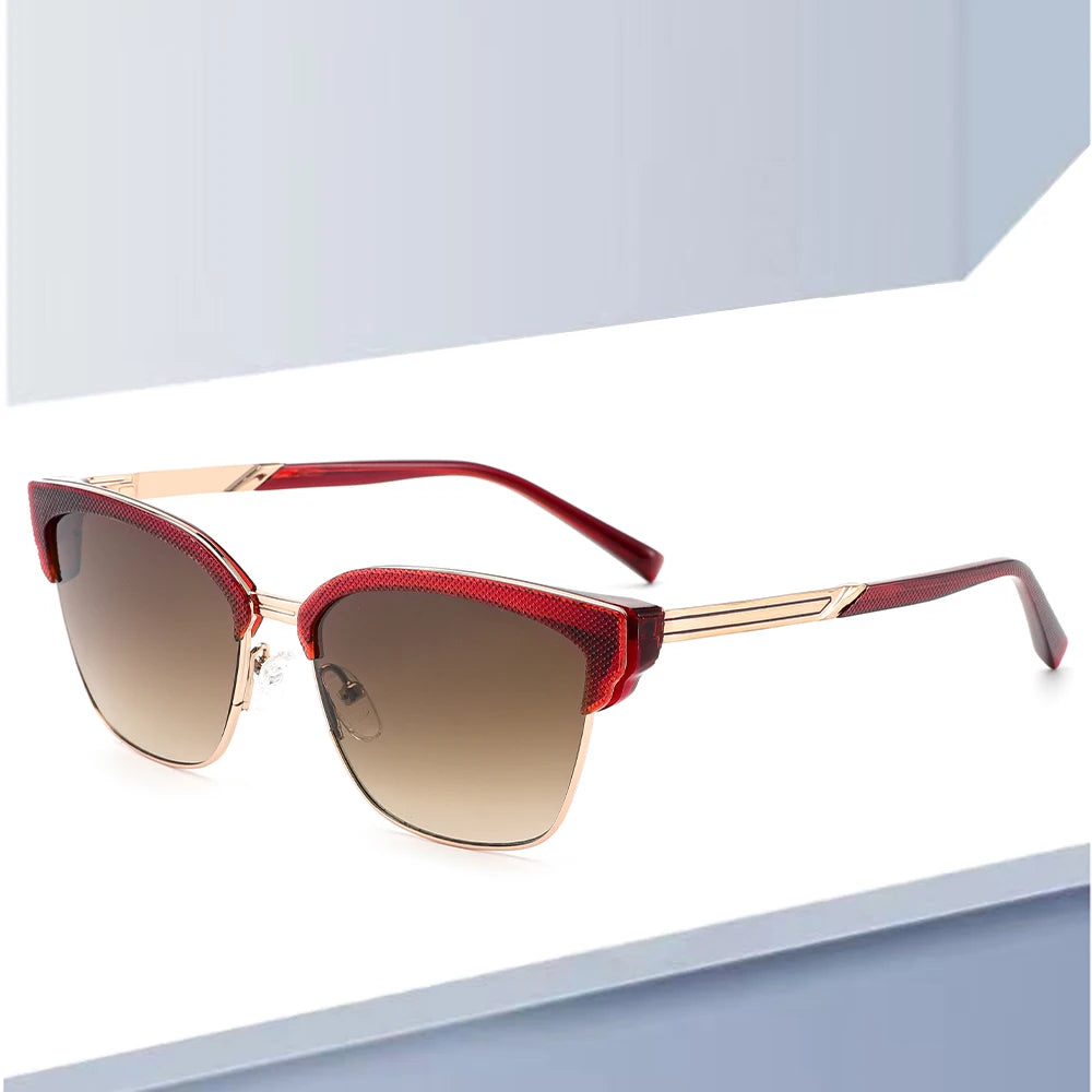 European American Trend Retro Cateye Sunglasses New UV400 Polarized Gafas De Sol White Red Pink Frames Classic Vintage Eyewear