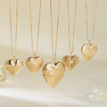 Gold Plated Carved Love Heart Openable Photo Frame Pendant Necklace With Hollow Design and Niche Letter Collier Women Jewelry