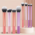 8pcs Multi-Color Face Makeup Brush Set Nylon Hair Kabuki Blending Brush Kit for Foundation Powder Blush Eyeshadow Beauty Tools