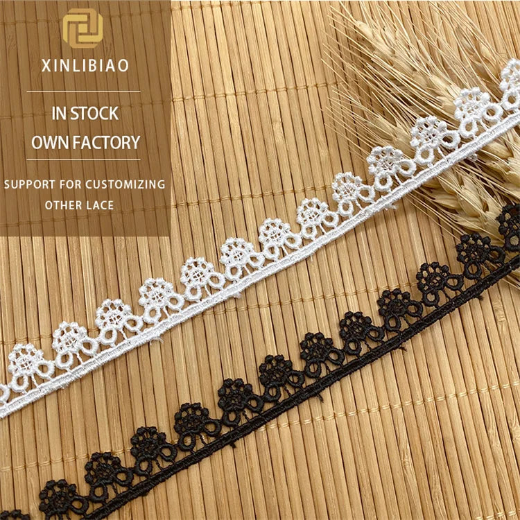 Water-soluble Single Side Polyester bar Code Lace Clothing Accessories Wholesale Embroidery LaceLace Trim