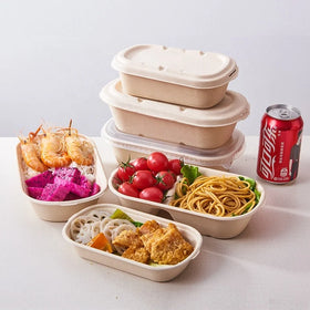 Wholesale Disposable Eco Friendly Biodegradable Portable Food Drinkware Container Telescope Boxes Household Use Bagasse Custom
