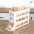 4 Tier Plastic  Fridge Large Capacity Auto Scrolling  Rolling Egg Dispenser Organizers Fridge Egg Holder for Refrigerator