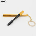 Travel Gold Color Mascara Eyelash Spoolie Wand Keychain Brush