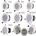 3W 5W 7W 9W 12W 15W 18W LED Dimmable Recessed Ceiling Down Light Lamp 85-265V Ceiling Light with Driver
