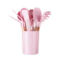 Hot Sale 12PCS Eco-Friendly Silicone Kitchen Utensils Wooden Handle Non-Stick Dishwasher Safe Heat Resistant Cooking Tool Set
