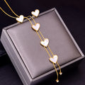 Wholesale No Fade Fashion Jewelry Tassel Zircon Pendant Circular Eye Necklace Shell Butterfly Heart Necklace Earring Set