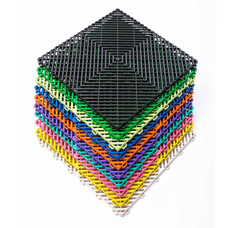 100% PVC Durable Interlocking Garage Floor Tiles Carwash Suitable Garage Mat Grating Villa Vinyl Flooring