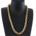 316L Stainless Steel Accessories European American Rock Hip Hop Trend O Word Edged Titanium Steel Bracelet Necklace