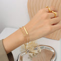 Customized Hip-Hop Style 316L Stainless Steel Long Strip English Lettering Lucky Double Layered Chain Bracelet Girl's Gift