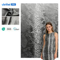 PFAS FREE 4-Way Stretch Snakeskin PU Leather Fabric Knitted Bottom Synthetic Leather for Leggings