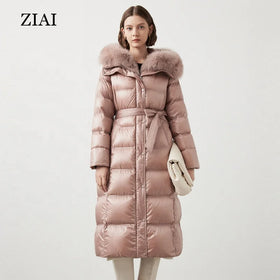 White Goose Down Retro Coat High-end Style Overcoat New Winter Warm Down Ladies Winter Jackets