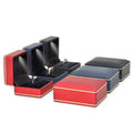Double Gold Rim Square LED Light Jewelry Box Painted Plastic with Ring Pendant Necklace Packaging for Wedding Gift