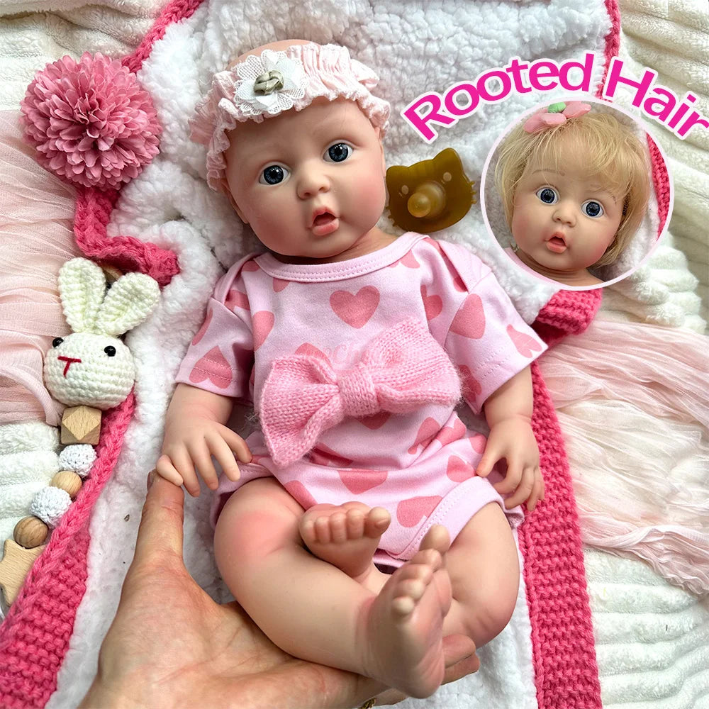 42CM Healing Loneliness Soft Silicone Reborn Baby Doll Girl Realistic Newborn Adorable Figurine Accompany Baby Gifts