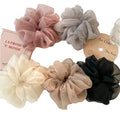Wholesale Summer Hair Accessories Elastic Colorful Large Chiffon XXL Organza Scrunchies