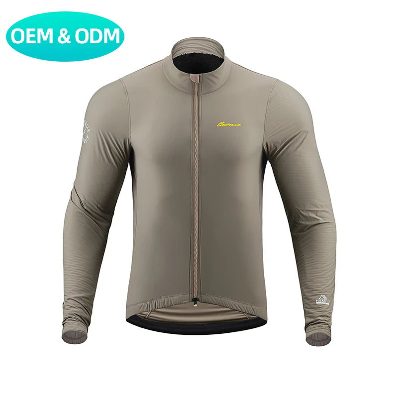 Long Sleeve Men Windbreaker OEM Logo Lightweight Waterproof Outdoor Jacket Polyester Softshell Hiking Gym Running Cycling Jacket