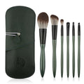 Customized Vegan 6-Piece Cosmetic Brush Set with Aluminum Ferrule Angular Blush & Smudge Styles-OEM Private Label