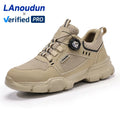LANOUDUN Safety Shoes Microfiber Upper  European Standard Steel Toe Plastic and Rubbersafety Shoes for Men