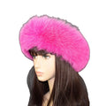 MWFur Fox Fur Headband Warmer Dual-use Ear Fox Fur Headbands for Girl Winter Women