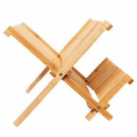 Eco-friendly Collapsible Durable Wood Dish Rack Utensil Holder