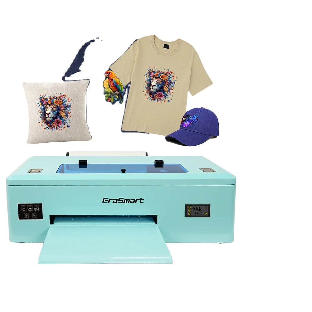 EraSmart Desktop A3 Digital Inkjet White Ink Mixing Heat Transfer DTF Printer T-shirt Printing Machine