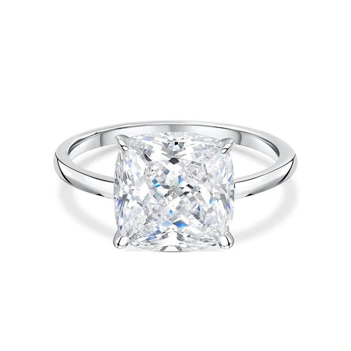 Best Selling White CZ Classic Cushion Cut Engagement Rings 925 Sterling Silver Wedding Jewelry for Girls Women