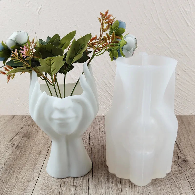 Early Riser European Human Body Vase Silicone Mold for DIY Cement Plaster Tool Resin Flower Arrangement Home Decor Cake Tools