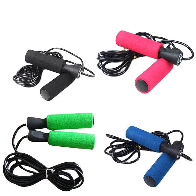Home Fitness Sports Speed Bearing Jump Rope 3m Steel Cable with Foam Handle PVC/PP Kids Skipping Rope