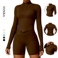 OEM ODM Nude Feeling Women's Slim Fit Full Zip up Stretchy Fitness Long Sleeve Top Girl Gym Workout Running Track Yoga Jackets