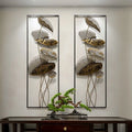 91x31CM  SET2  Creative Art Lotus Leaf Retro Atmosphere Wall Decoration Light Luxury Three-dimensional Iron Art Hallway Pendant