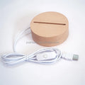 Solid Luminous Usb Switch Night Light Base 3d Acrylic Lamp Led Wooden Base Wood Night Light Bases