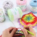 50g Fancy-Dyed Bright Rainbow Polyester/Cotton Blended Lace Yarn Eco-Friendly Recycled DIY Hand Knitting Weaving Sweater Garment