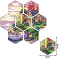 Diamond Painting DIY Coaster Wooden Puzzle Coaster Diamond Painting Sticker Embroidered Wooden Plank Coaster